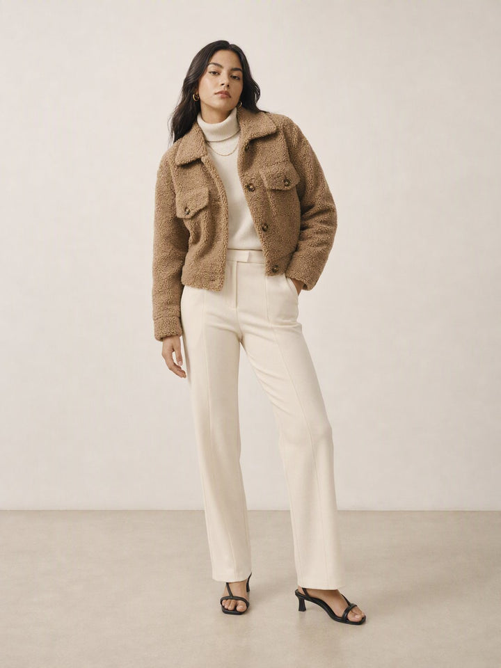 Cozy Button Up Sherpa Jacket