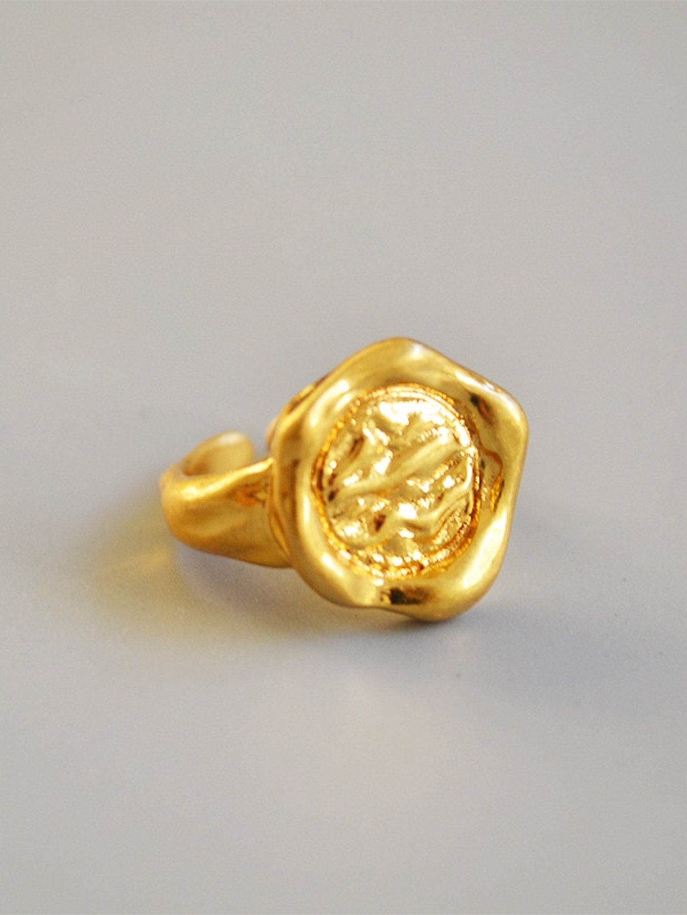 Textured Gold Organic Statement Ring