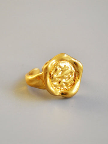 Textured Gold Organic Statement Ring