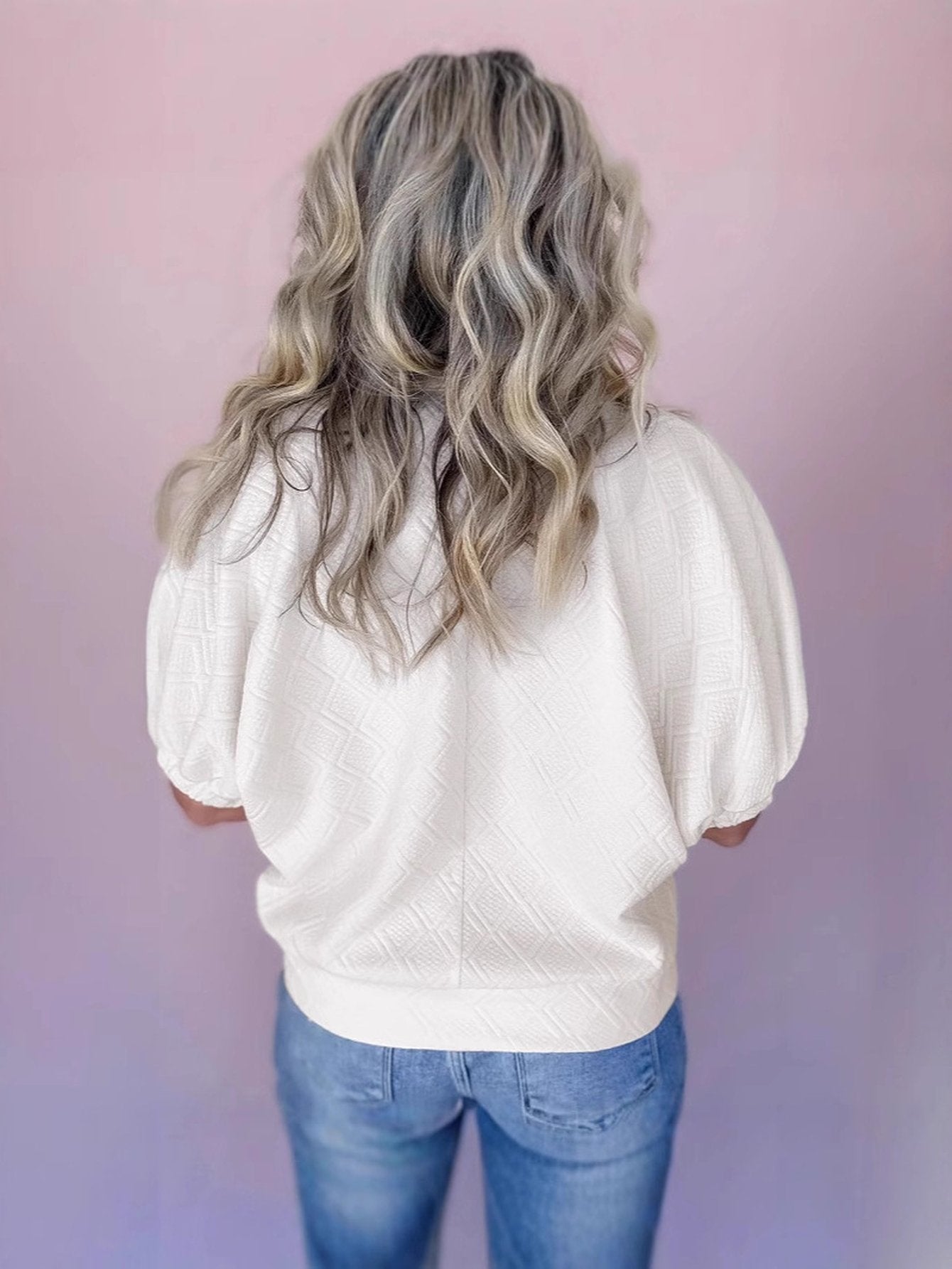 Cropped Half Zip Blouse