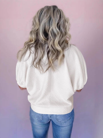 Cropped Half Zip Blouse