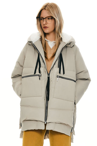 Fleece Lined Hooded Puffer Jacket