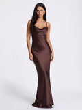 Satin Cowl Neck Maxi Dress