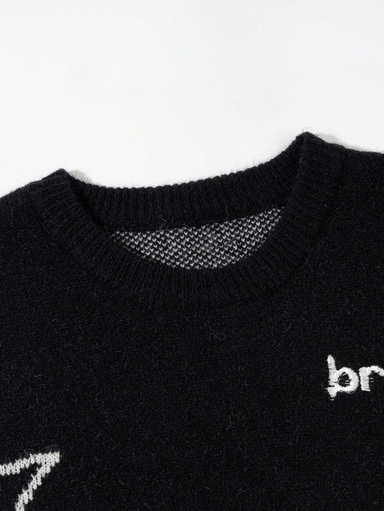 Oversized Graphic Planet Knit Sweater