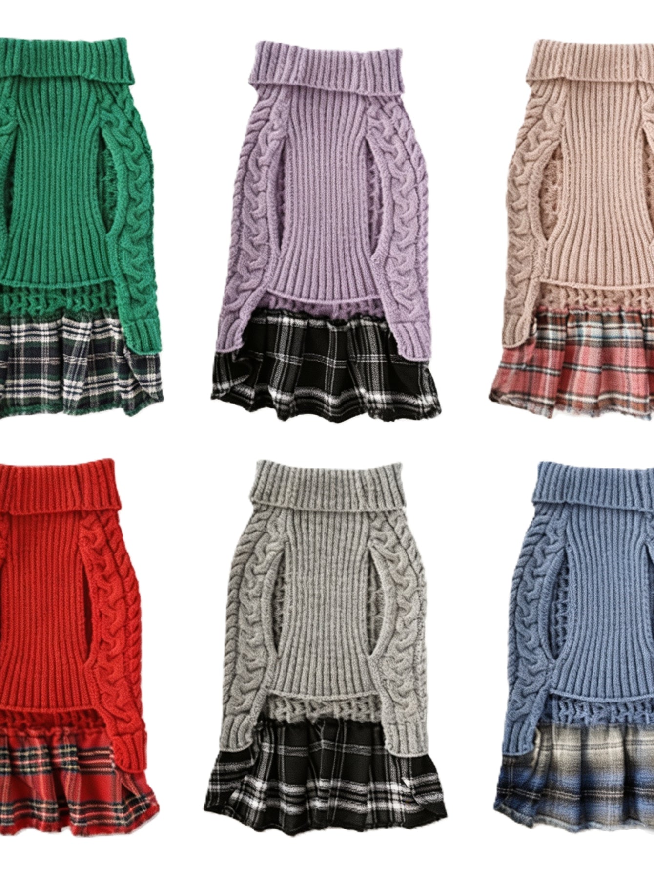 Cozy Cable Knit Dog Sweater Dress