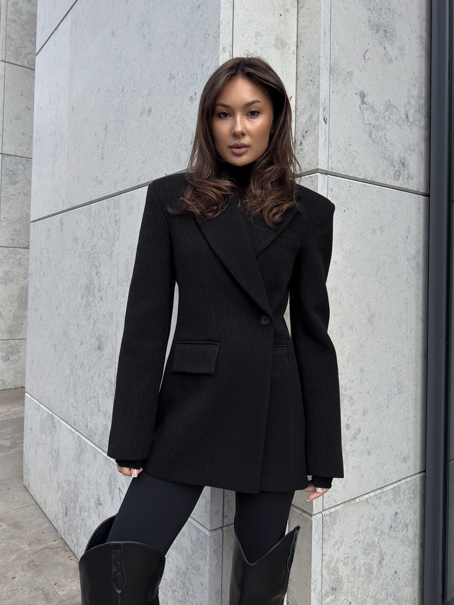 Tailored Structured Brown Blazer Jacket
