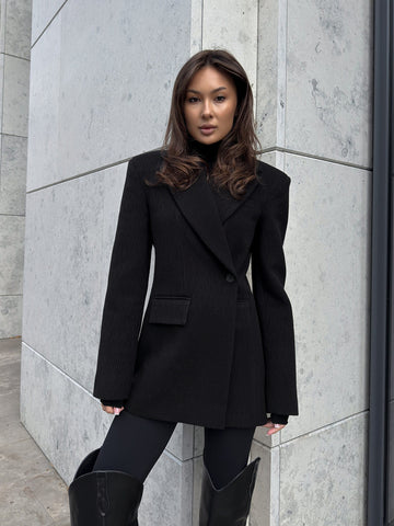 Tailored Structured Brown Blazer Jacket