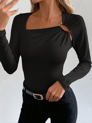 Cut Out Long Sleeve Tee