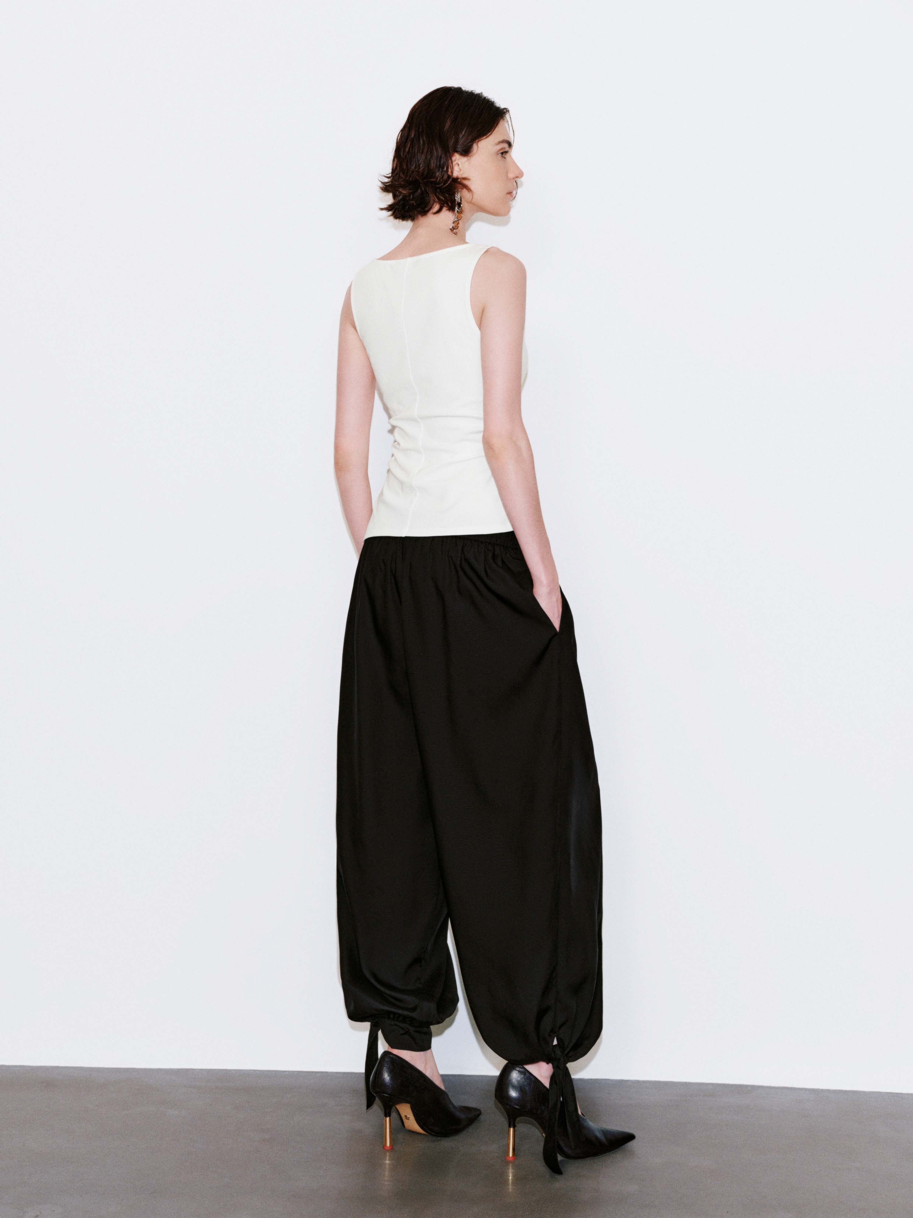 Cowl Neck Sleeveless Ruched Tank Tops