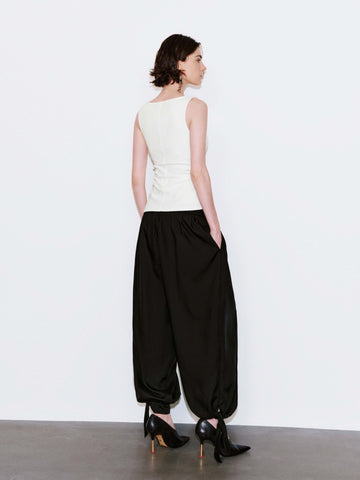 Cowl Neck Sleeveless Ruched Tank Tops