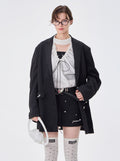 Oversized Relaxed Fit Black Blazer Jacket