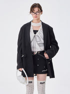 Oversized Relaxed Fit Black Blazer Jacket