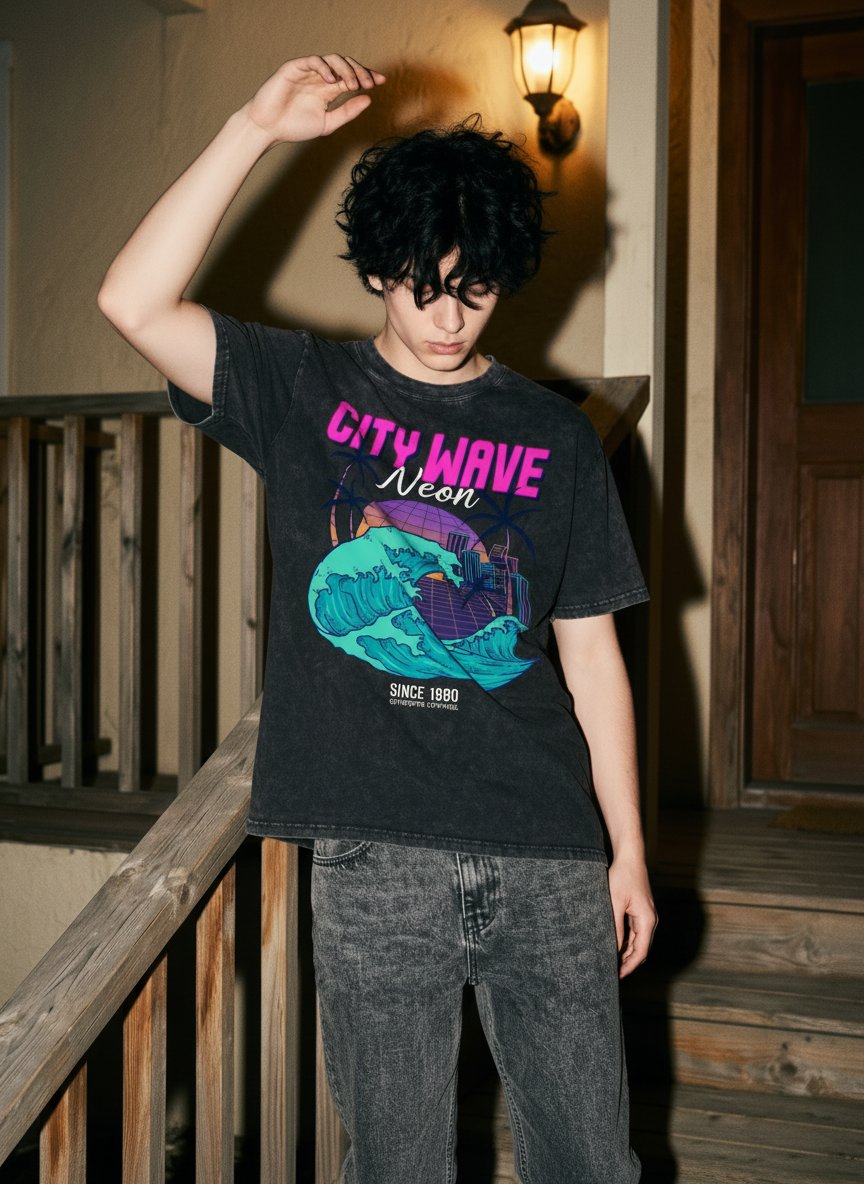 Vintage Acid Wash Graphic T-Shirt