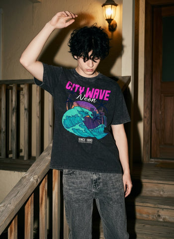 Vintage Acid Wash Graphic T-Shirt