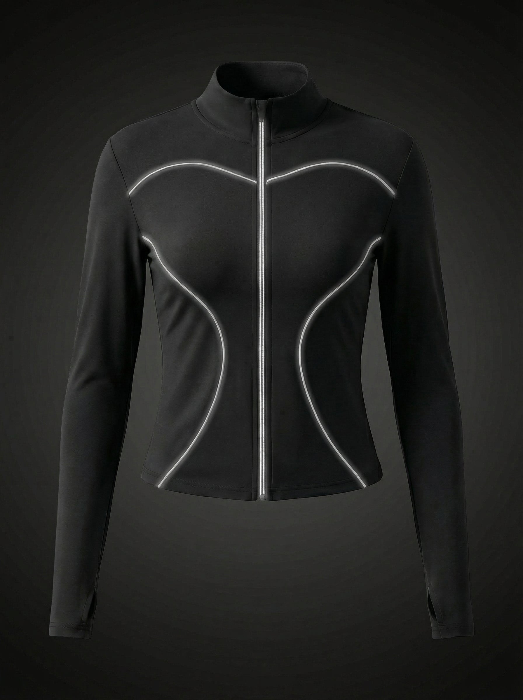 High-Neck Breathable Sporty Jacket-Multicolor