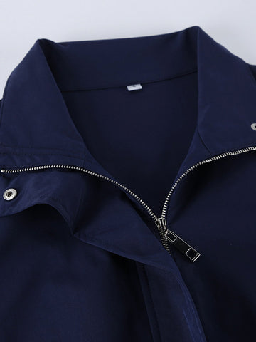Oversized Mock Neck Zip Up Jacket