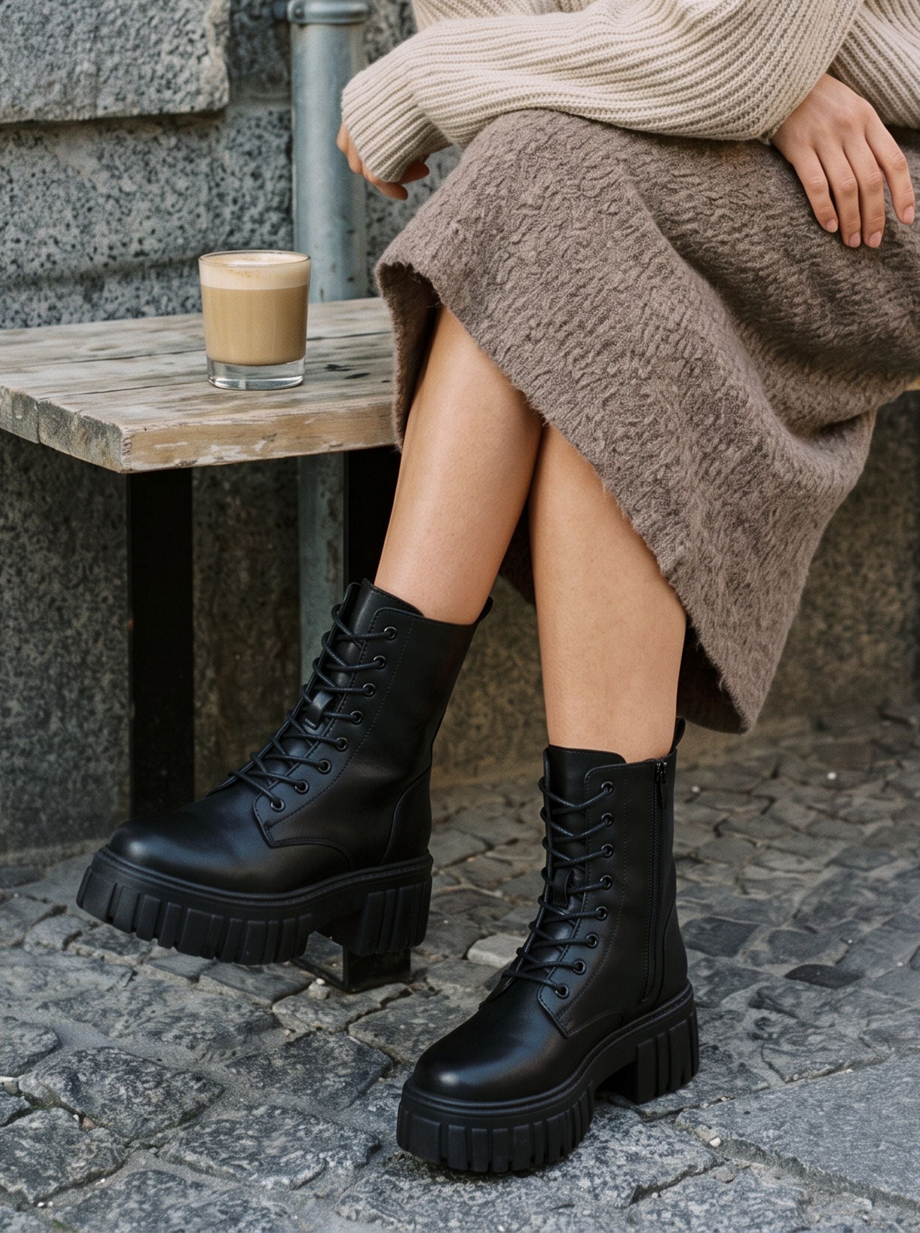 Chunky Platform Lace Up Boots
