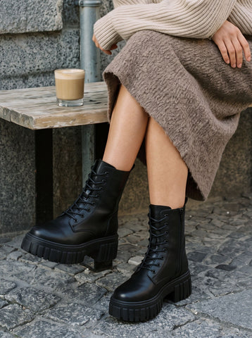 Chunky Platform Lace Up Boots