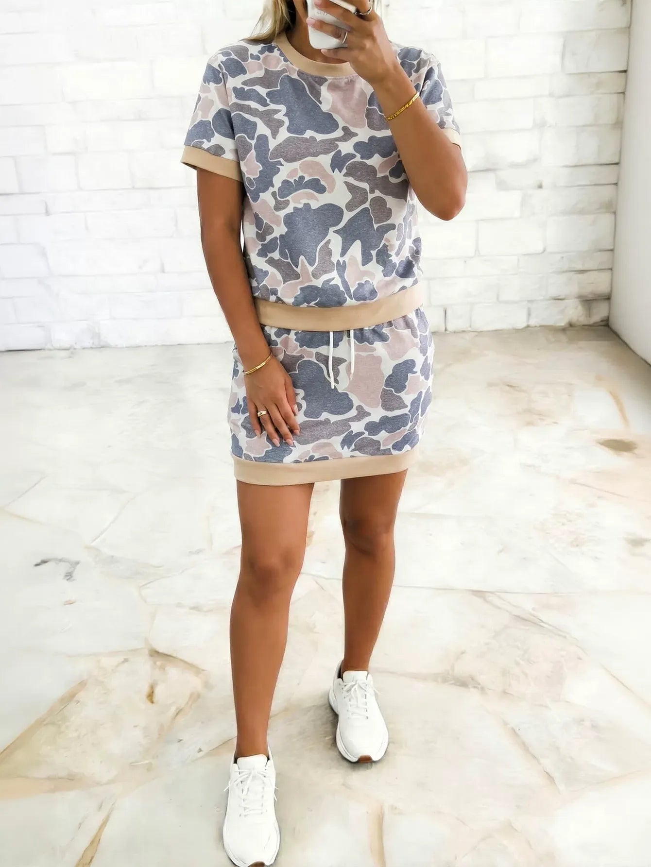 Comfy Camo Print Skirt Set