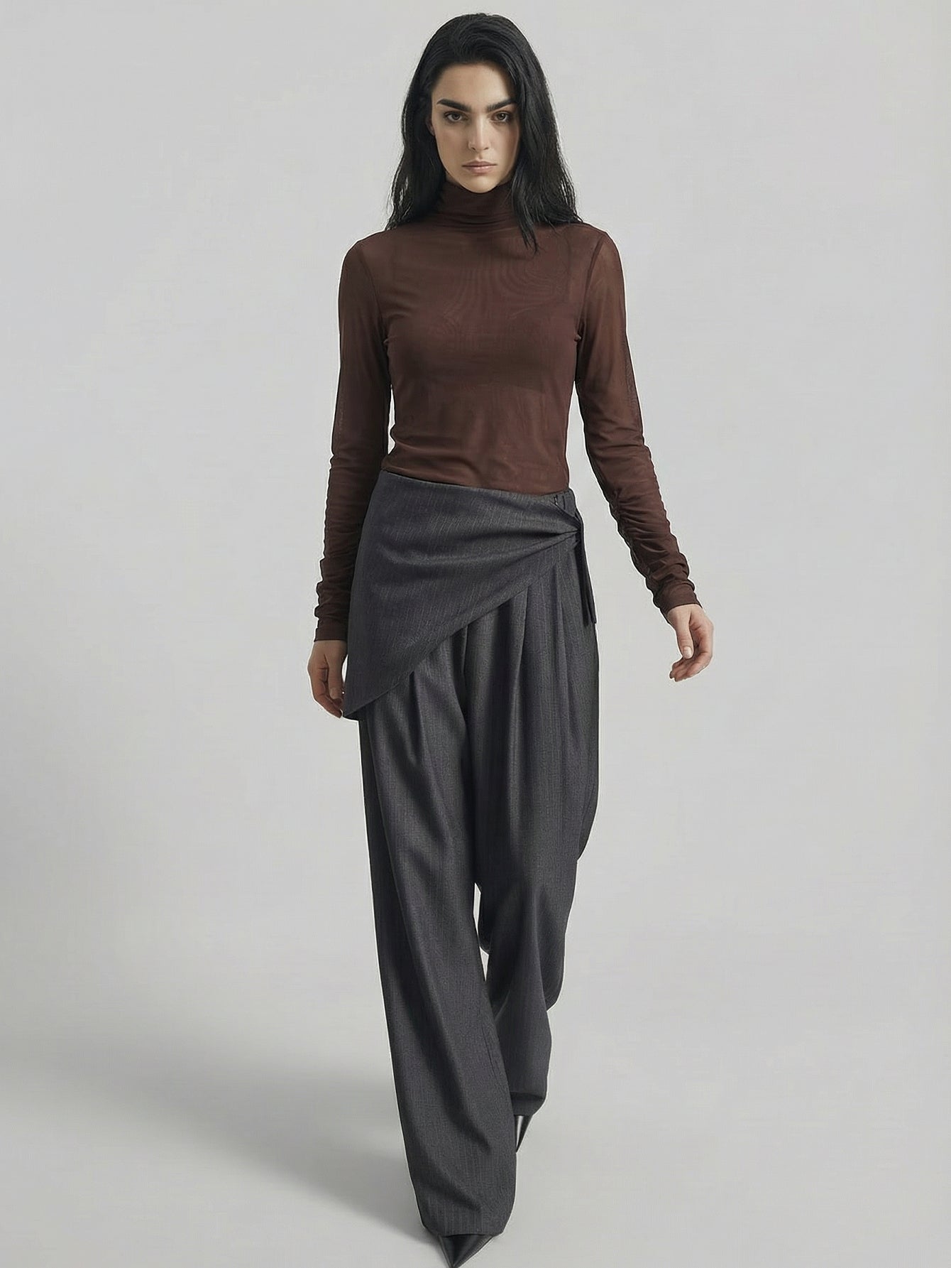 SAÏA Turtleneck Slim Fit Minimalist Top-Multicolor