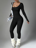Sculpting Ribbed Long Sleeve Jumpsuit