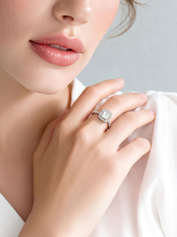 Sparkling Cushion Cut Adjustable Ring