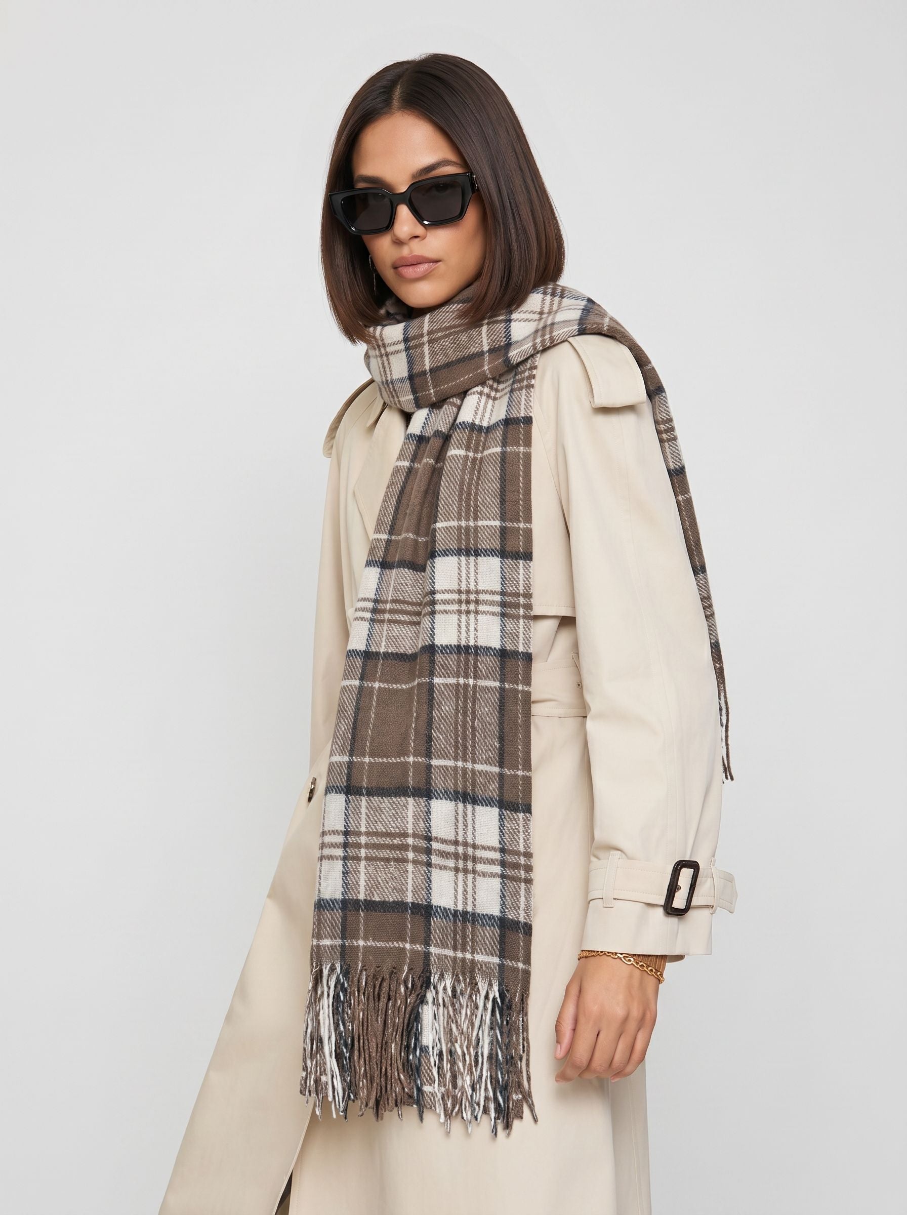 Cozy Plaid Oversized Winter Scarf