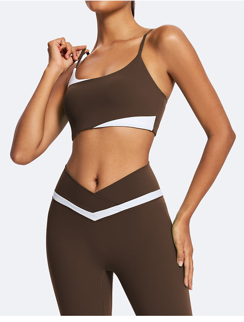 Asymmetric Two Tone Sleeveless Sporty Tank