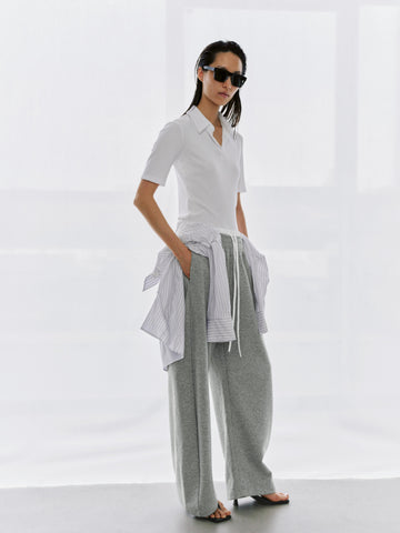 Urban Revivo Contrast Trim Drawstring Pull On Barrel Leg Pants