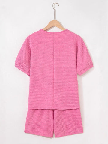 Relaxed Fit High Waist Shorts Set