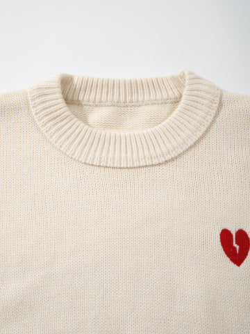 Oversized Broken Heart Embroidered Sweater