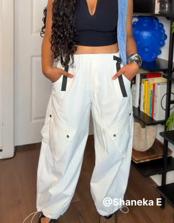 Cropped Cargo Pocket Pants