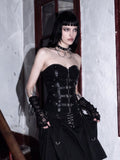 Gothic Buckle Strapped Corset Top