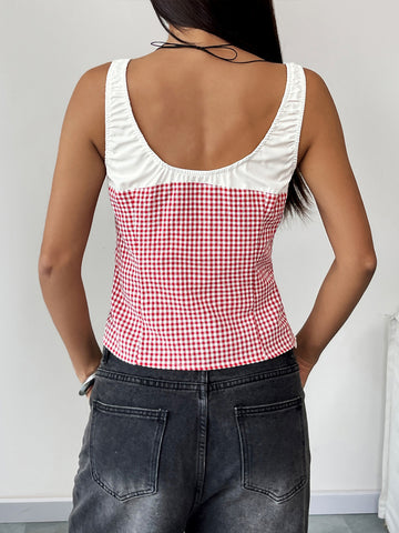 Square Neck Tie Front Sweet Camisole