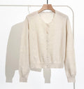Pointelle Knit Button Up Cardigan