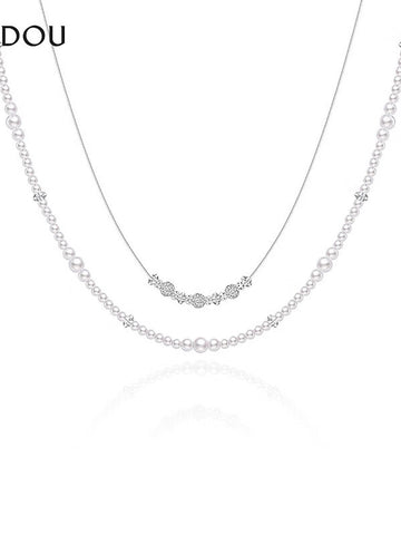 Elegant Layered Faux Pearl Necklace