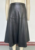 High Waisted Faux Leather Midi Skirt