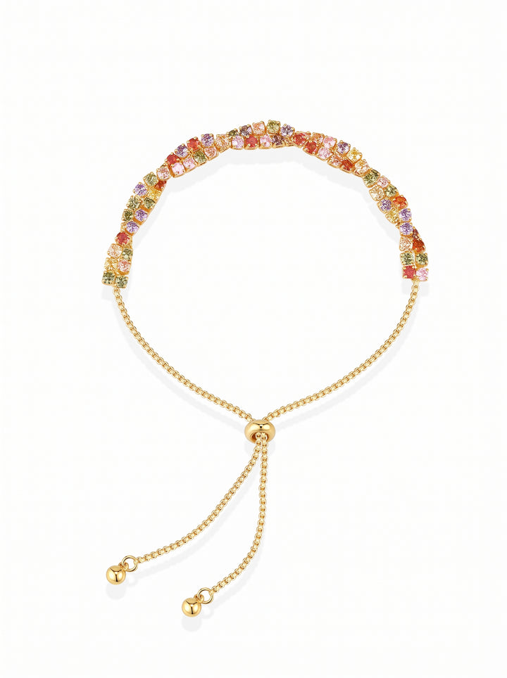Dainty Colorful Crystal Adjustable Bracelet