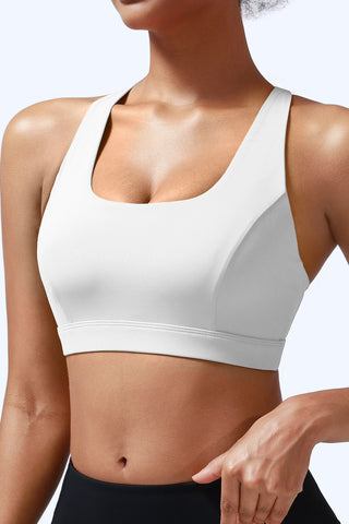 Strappy Back Seamless Yoga Sports Bra