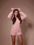 Cozy Plush Teddy Bear Romper Pajamas