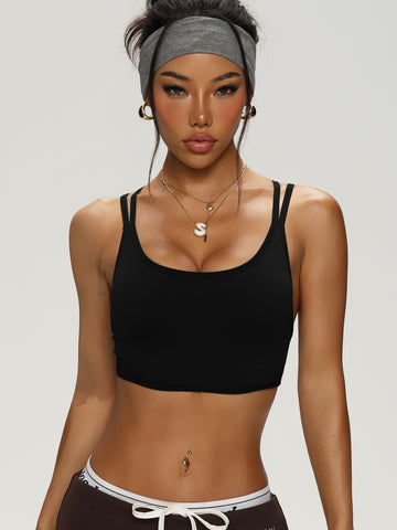 Thin-Strap Versatile Sports Bra-Multicolor