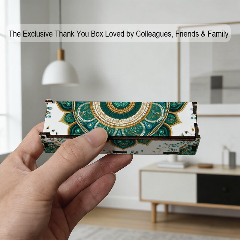 Teal and Gold Mandala Pattern Storage Box
