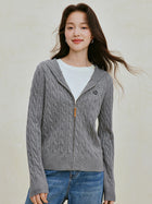 Cable Knit Zip Up Cardigan