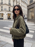 Oversized Suede Bubble Hem Jacket