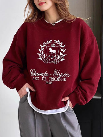Oversized Graphic Printed Crewneck Sweatshirt