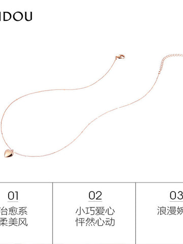 Dainty Minimalist Heart Pendant Necklace