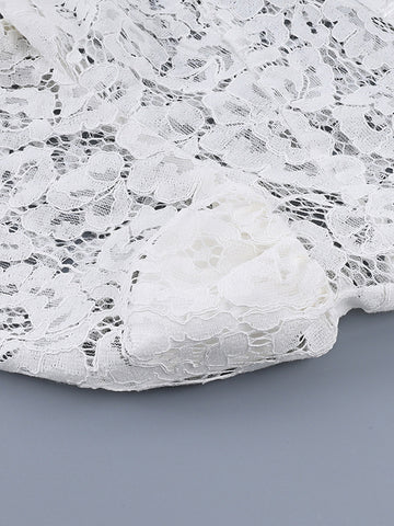 Elegant Floral Lace Button Down Shirt