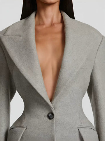 Tailored Slim Fit Long Wool Coat