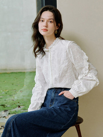 Embroidered Soft Cotton Button Down Shirt