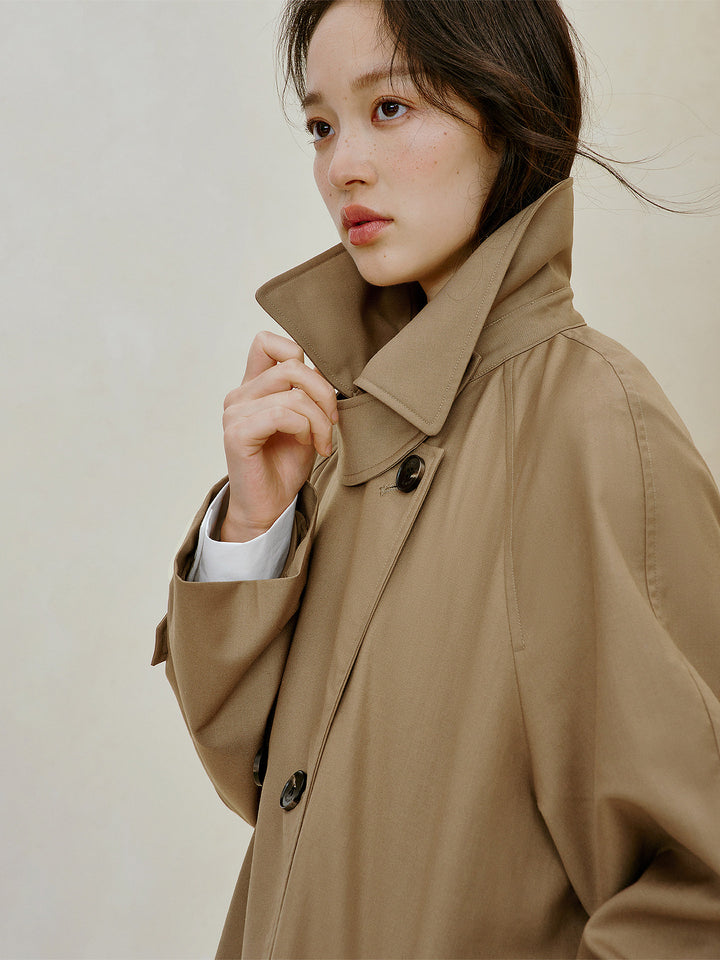 Oversized Belted Double Breasted Trench Coat